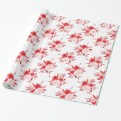 Red Floral Geschenkpapier (Ungerollt)