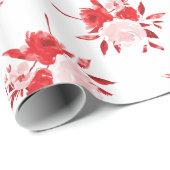 Red Floral Geschenkpapier (Rolleneckpunkt)