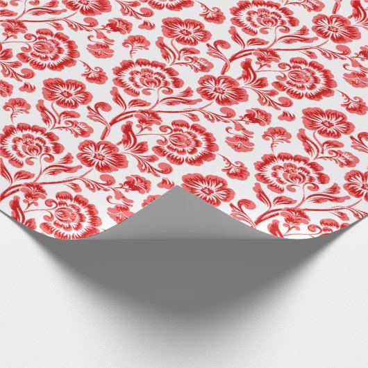 Red Floral Geschenkpapier (Ecke)