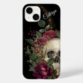 Red Floral Glitzern Skull Personalisiert Case-Mate iPhone Hülle (Rückseite)