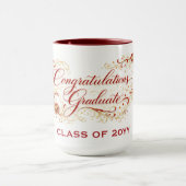 Red Floral Graduation Script with Custom Year Tasse (Zentrum)