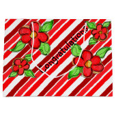 Red Floral Gratulationen Geschenktasche Große Geschenktüte (Vorderseite)