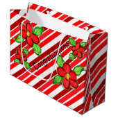 Red Floral Gratulationen Geschenktasche Große Geschenktüte (Vorderseite Schrägansicht)