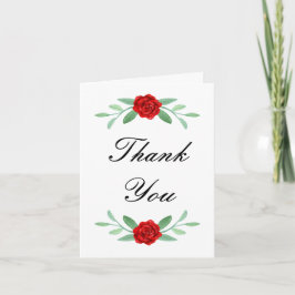Red Floral Greenerity Foliage Danke Karte