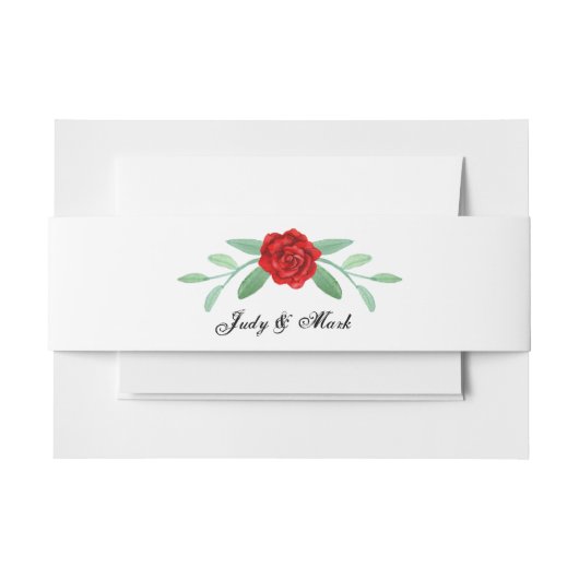 Red Floral Greenery Foliage Einladungsbanderole (Vorderseite Beispiel)