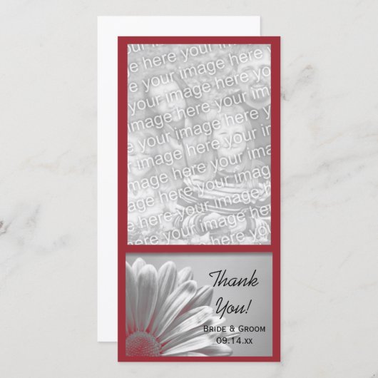 Red Floral Highlights Hochzeit Vielen Dank Dankeskarte (Vorne/Hinten)