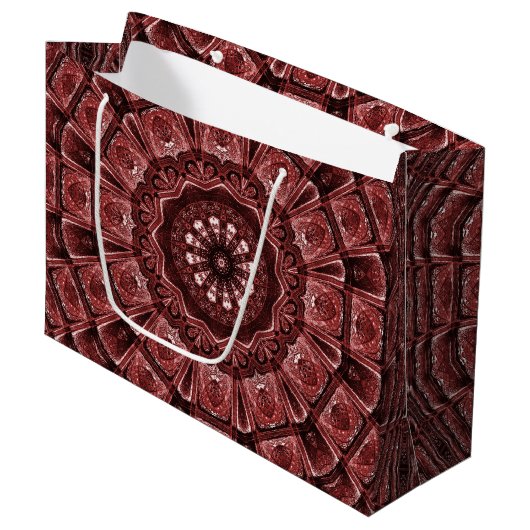 Red Floral Holiday Geschenktasche Große Geschenktüte (Vorderseite Schrägansicht)