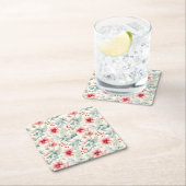 Red Floral Holiday Paper Untersetzer (Vor Ort)