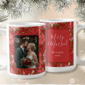 Red Floral Holiday Personalisiertes Foto Kaffee Ta Kaffeetasse