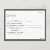 Red Floral Holly Foto Weihnachtsfeiertag Postkarte (Rückseite)