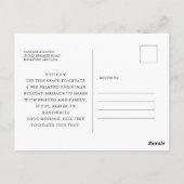 Red Floral Holly Foto Weihnachtsfeiertag Postkarte (Rückseite)