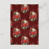 Red Floral Indian Punjabi Sikh Wedding Details Begleitkarte (Rückseite)