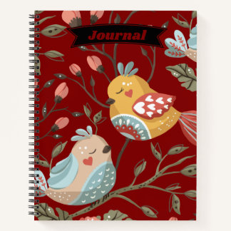 Red Floral Journal Notizblock