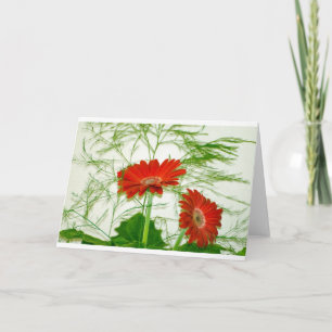 Red Floral Karte