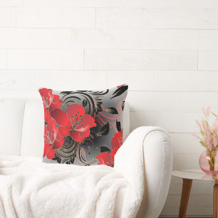 Red Floral Kissen