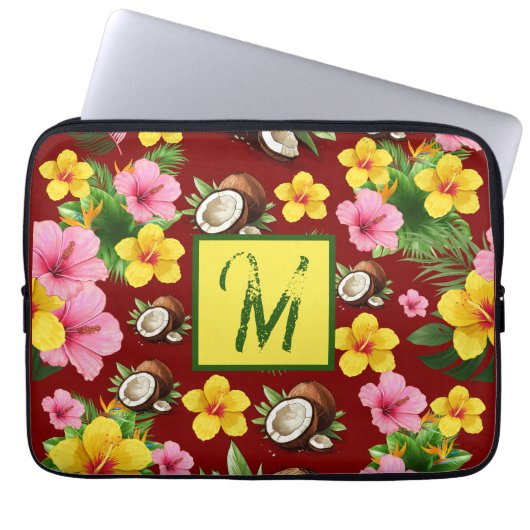 Red Floral Laptopschutzhülle (Vorderseite)