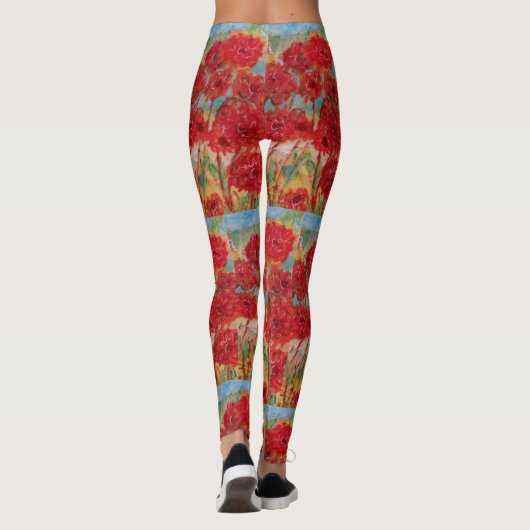 Red Floral Leggings (Rückseite)