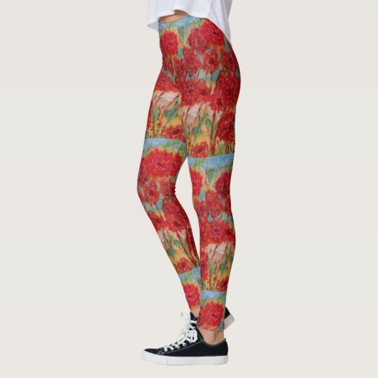 Red Floral Leggings (Links)