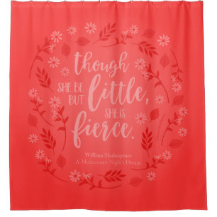 Red Floral Little Aber Fierce William Shakespeare Duschvorhang