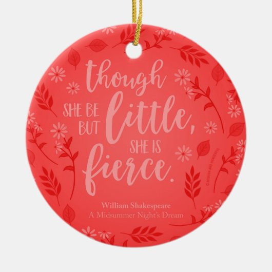 Red Floral Little Aber Fierce William Shakespeare Keramik Ornament (Vorne)