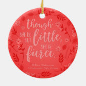 Red Floral Little Aber Fierce William Shakespeare Keramik Ornament (Hinten)