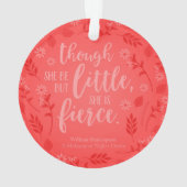 Red Floral Little Aber Fierce William Shakespeare Ornament (Rückseite)