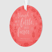 Red Floral Little Aber Fierce William Shakespeare Ornament (Vorderseite)