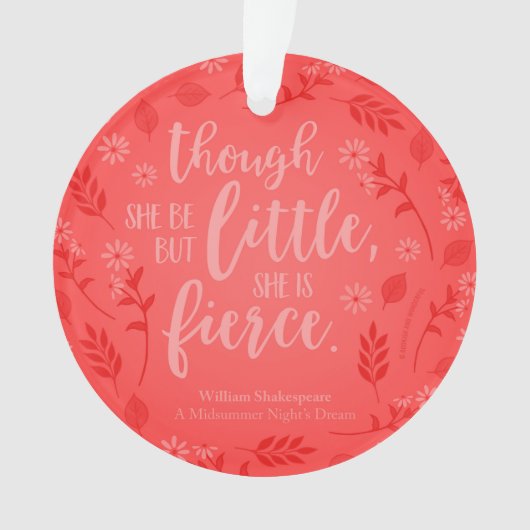 Red Floral Little Aber Fierce William Shakespeare Ornament (Vorderseite)