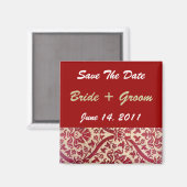 Red Floral Magnet (Vorderseite/Rückseite)