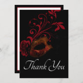 Red Floral Maske Vielen Dank Karte (Vorne/Hinten)