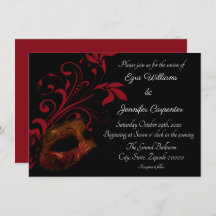 Red Floral Masquerade Wedding