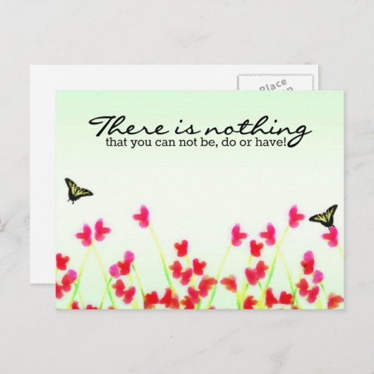 Red Floral - Nichts, was man nicht tun oder haben  Postkarte (Vorne/Hinten)