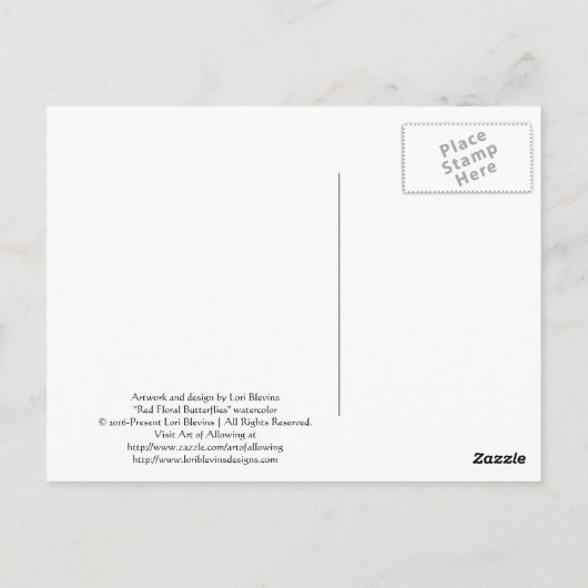 Red Floral - Nichts, was man nicht tun oder haben Postkarte (Rückseite)