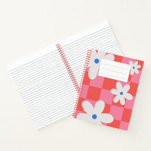 Red Floral Notebook Notizblock