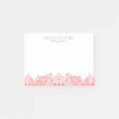 Red Floral Paisley Lace Post-it Klebezettel (Vorderseite)
