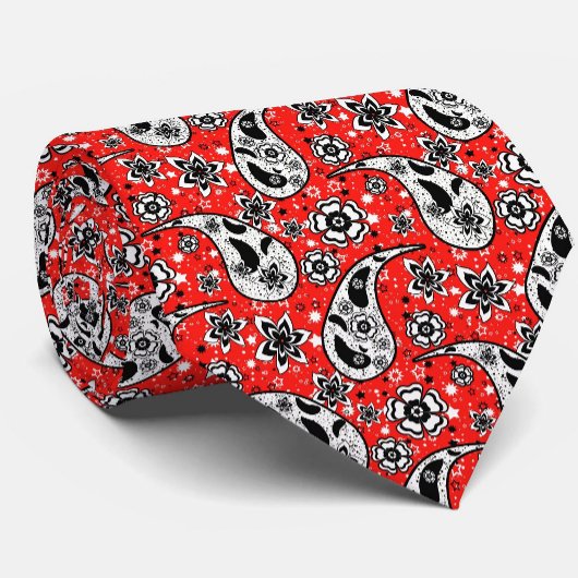 Red Floral Paisley Muster Design Krawatte