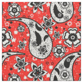 Red Floral Paisley Muster Design Stoff (Nahaufnahme)