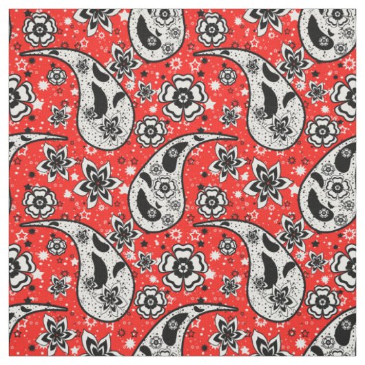 Red Floral Paisley Muster Design Stoff (Muster)