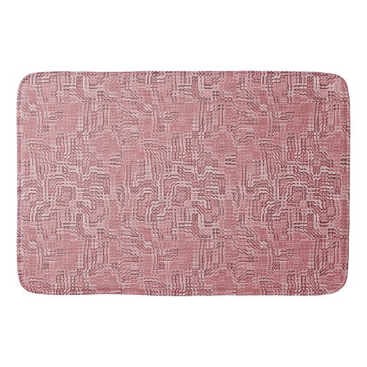Red Floral Panel Bath Mat Badematte (Vorderseite)