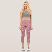 Red Floral Panel Capri Leggings (Vorderseite)