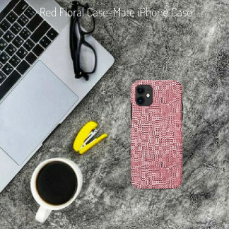 Red Floral Panel iPhone 11 Hülle