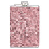 Red Floral Panel Flachmann (Vorderseite)