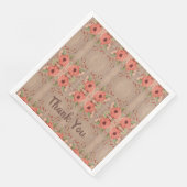 Red Floral Paper Dinner Napkins Serviette (Ecke)