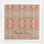 Red Floral Paper Dinner Napkins Serviette (Vorderseite)