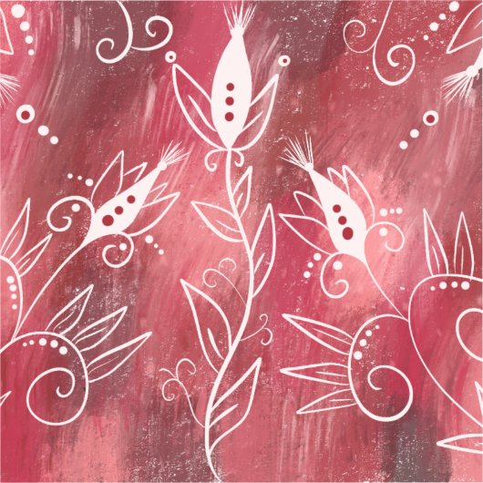 Red Floral Pattern Aufkleber (Vorderseite)