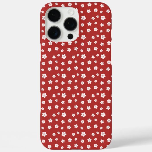Red Floral Pattern Case-Mate iPhone Hülle (Rückseite)
