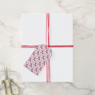 Red Floral Pattern Geschenk Tag Geschenkanhänger