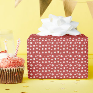 Red Floral Pattern Geschenkpapier