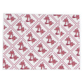 Red Floral Pattern Geschenktasche Große Geschenktüte (Rückseite)