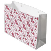 Red Floral Pattern Geschenktasche Große Geschenktüte (Rückseite Schrägansicht)